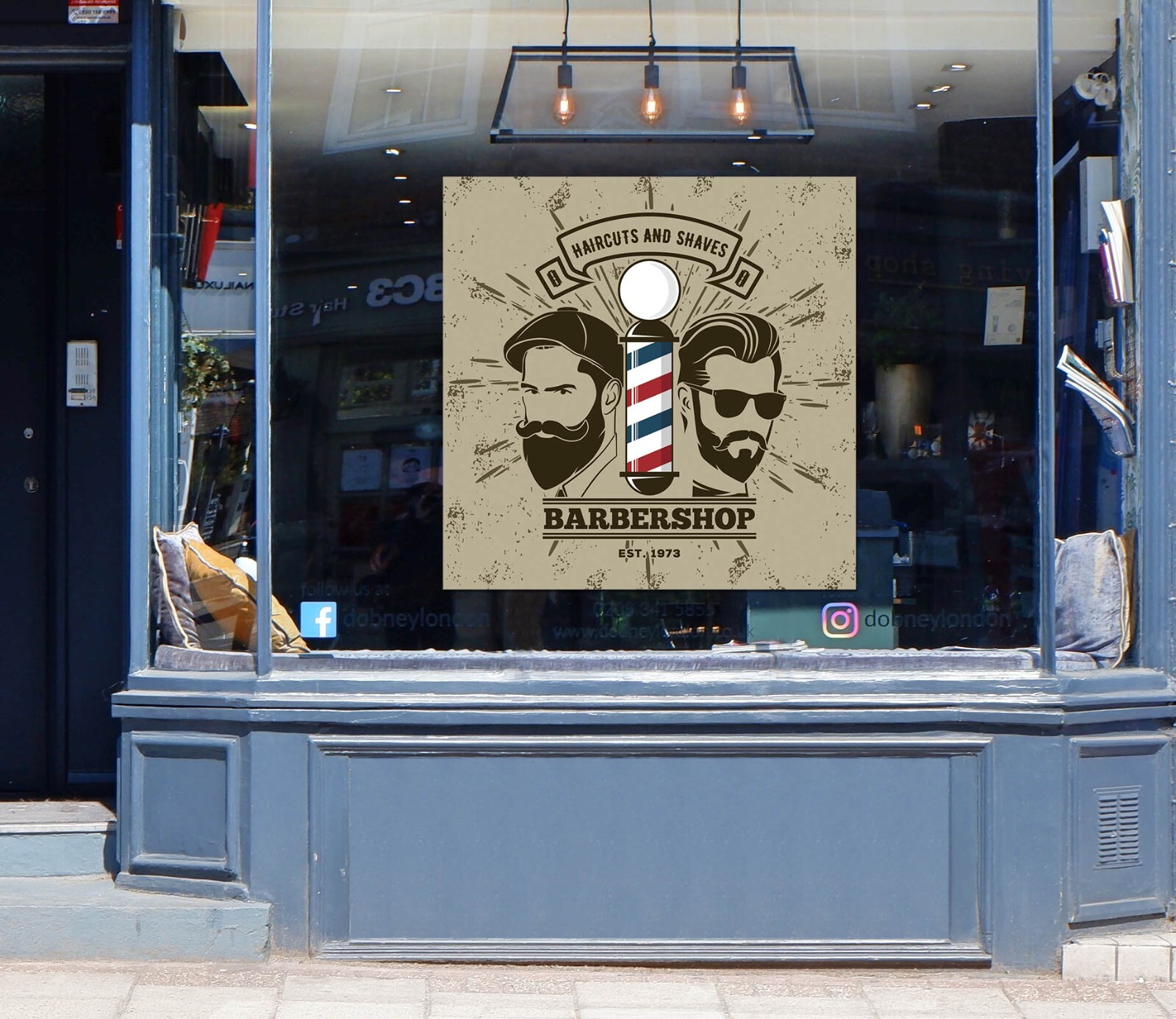3D Man Hair Cut K50 Barber Shop Window Stickers Vinyl Wallpaper Wall Murals Pan