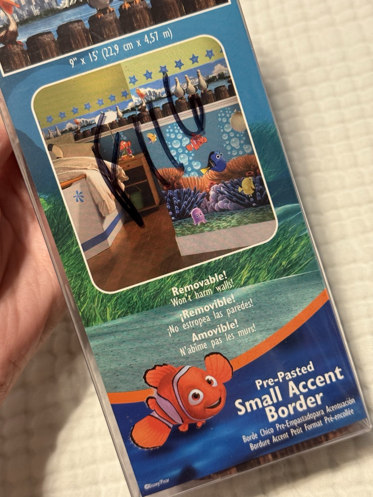 Finding Nemo VTG Self-Stick Wall Border 9″ x 15′ Nursery Kids Room- NEW