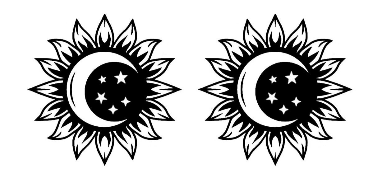 Sunflower Moon Stars Graphic Two PK 5″ Vinyl Decal Car Window Laptop Tumbler