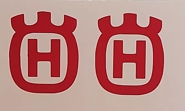 (2x) 1.5″ Husqvarna Vinyl Decals Cars Trucks Windows Laptops Boards Glass Cups