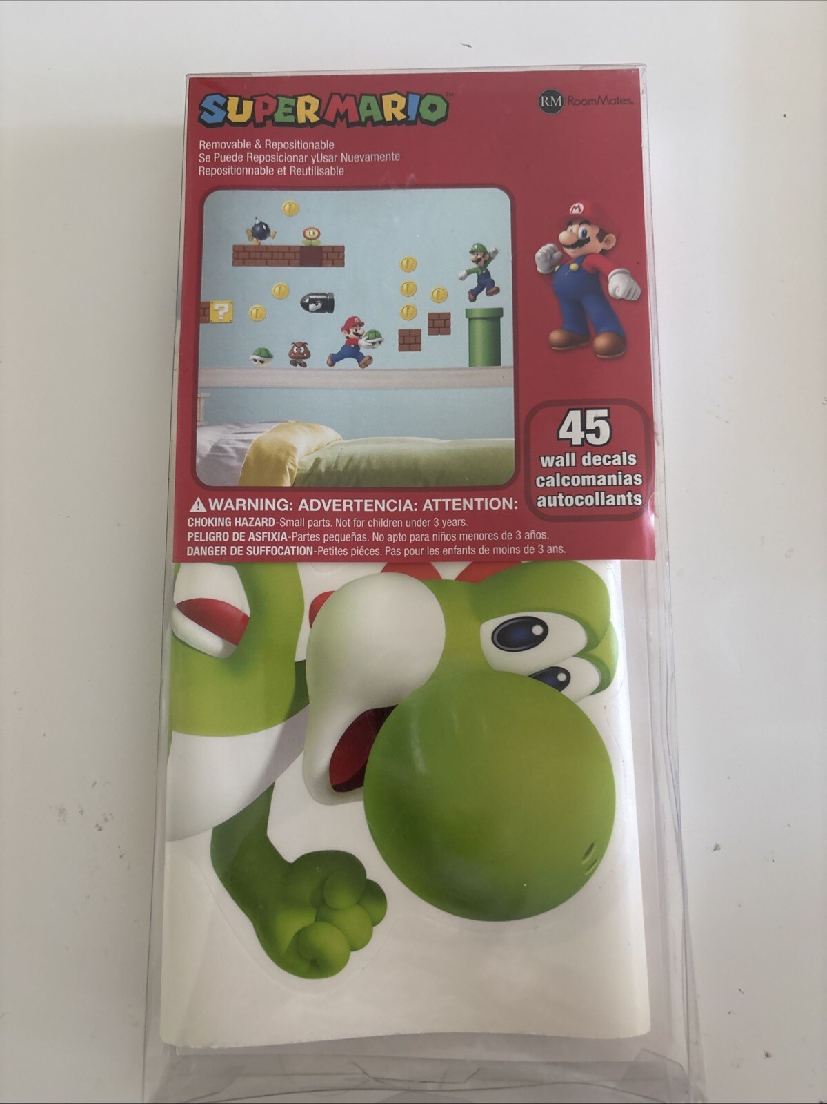 Nintendo Super Mario Wall Decals 45 Removable & Repositional Stickers RoomMates