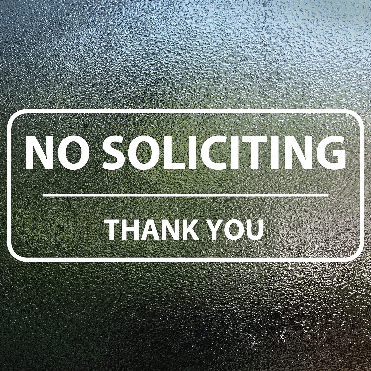 No Soliciting Sign 12-pack Sticker 3”X7” Door Window Outdoor Waterproof