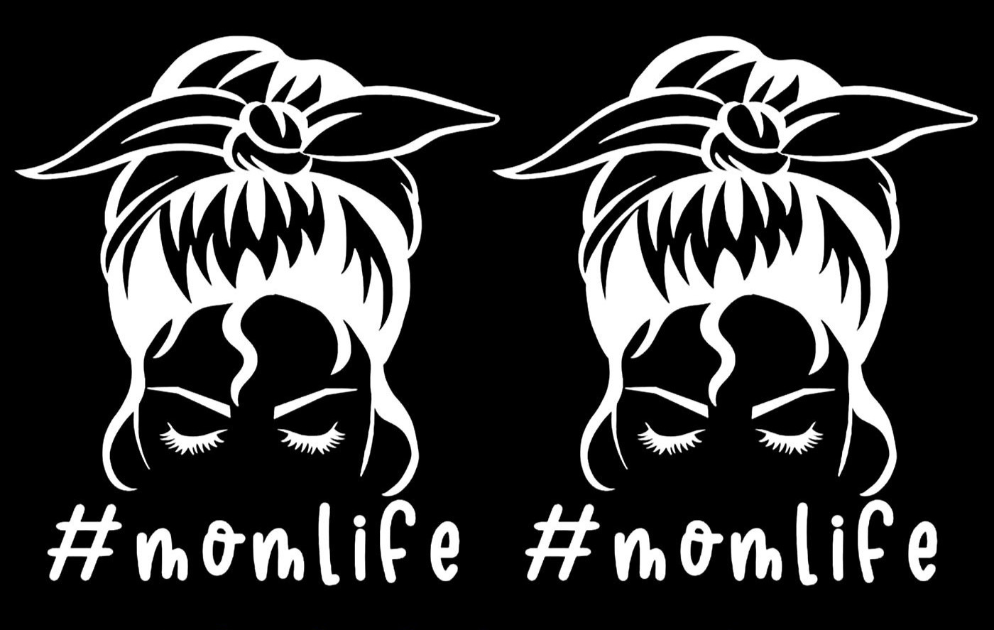 Mom Life 5″ White Vinyl Decal Windows Car Truck Laptop Tablet Any Flat Surface