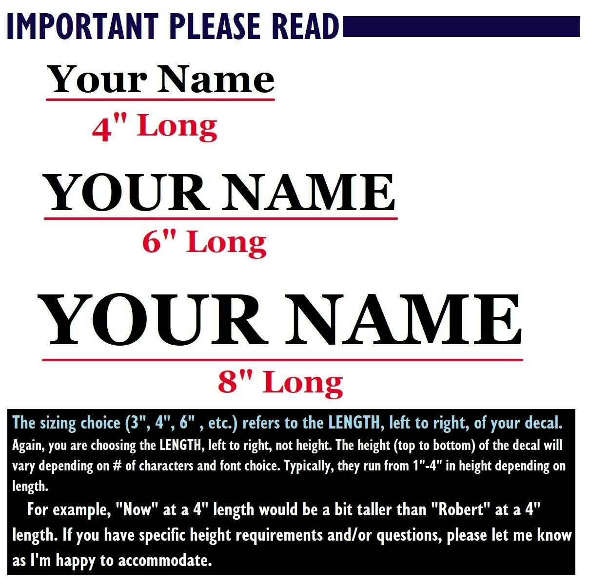 Custom Text Vinyl Lettering Sticker Decal Personalized – ANY TEXT ANY NAME {c22