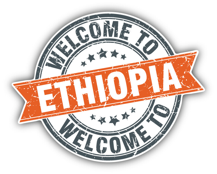 Ethiopia Grunge Welcome Stamp Car Bumper Sticker Decal