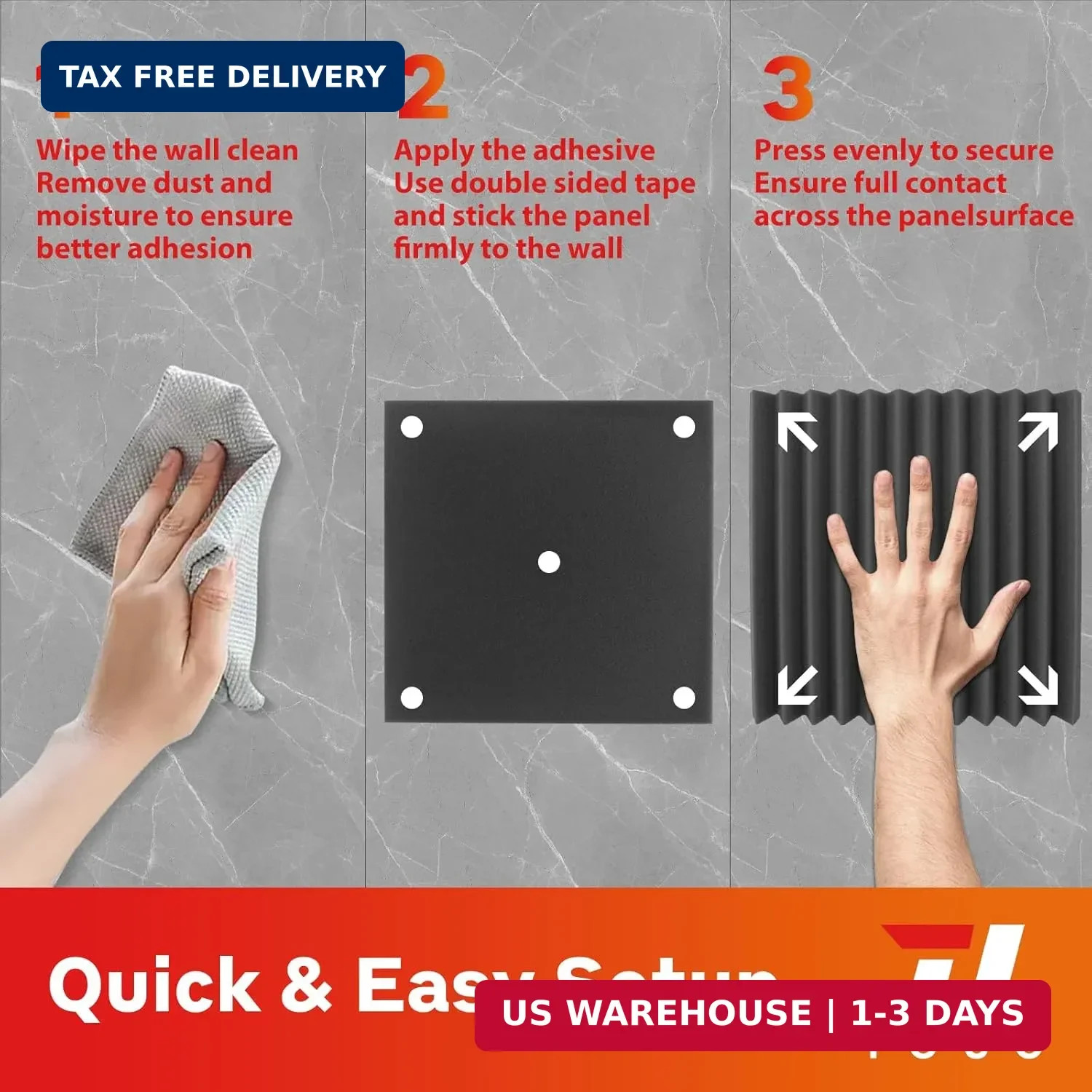 12 Pack Acoustic Panels – Sound Proof Foam Panels for Wall 12″x12″x1″, Flame Ret