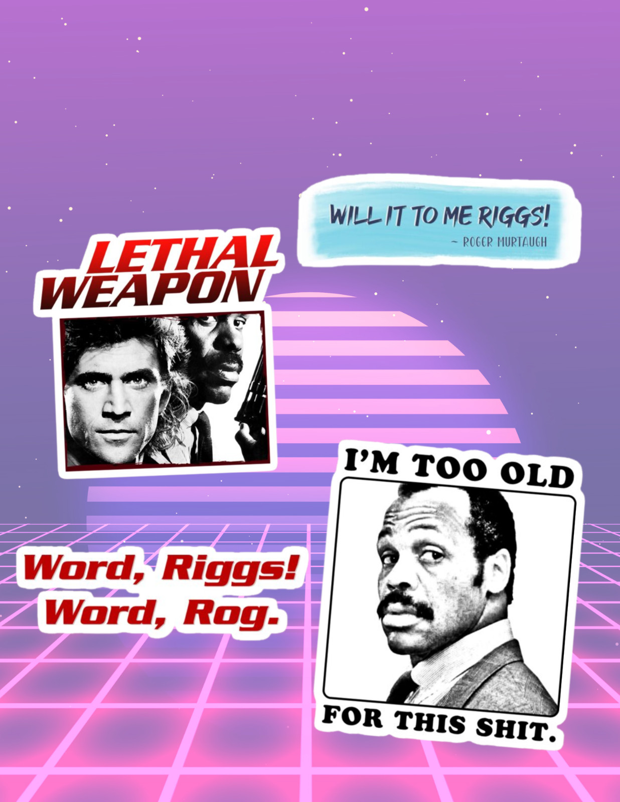 Lethal Weapon 80’s Movies Sticker Pack