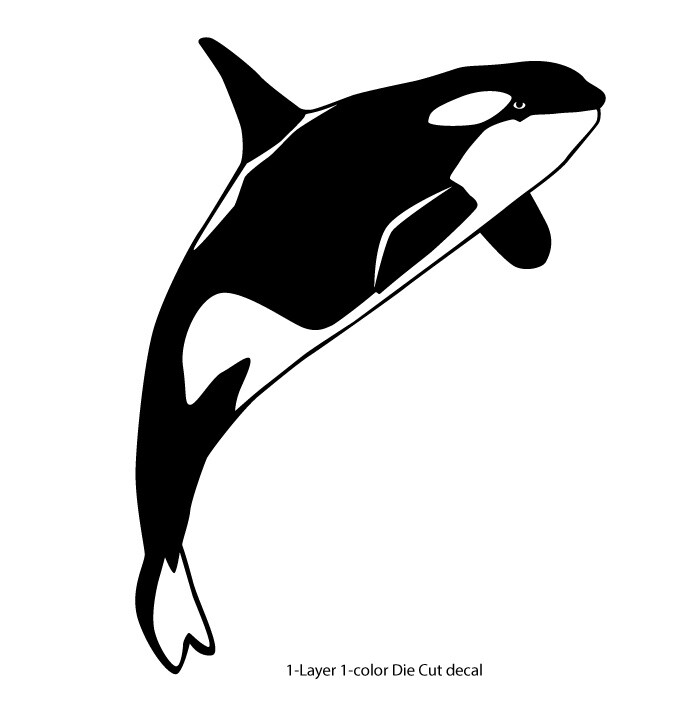 Sealife – Ocean Orca #3 – Outdoor Window Die Cut Decal Vinyl Sticker 6Yrs Film