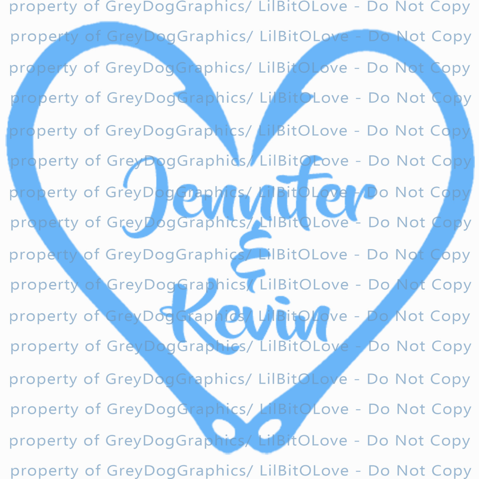 Custom Fish Hook Heart Personalized with Couple’s Names Vinyl Decal Sticker