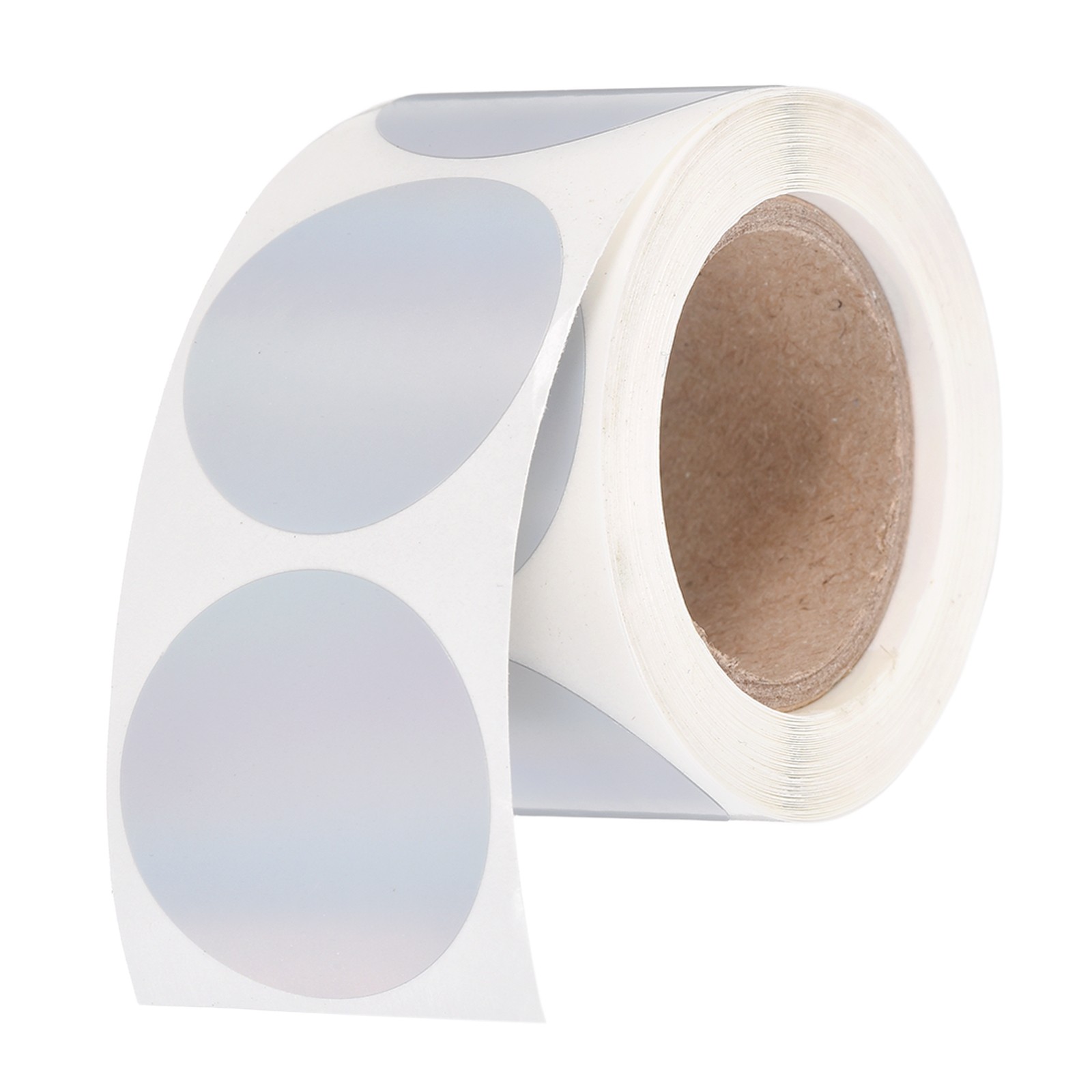 200pcs Round Thermal Label 1×1″ Self-Adhesive Thermal Stickers Silver