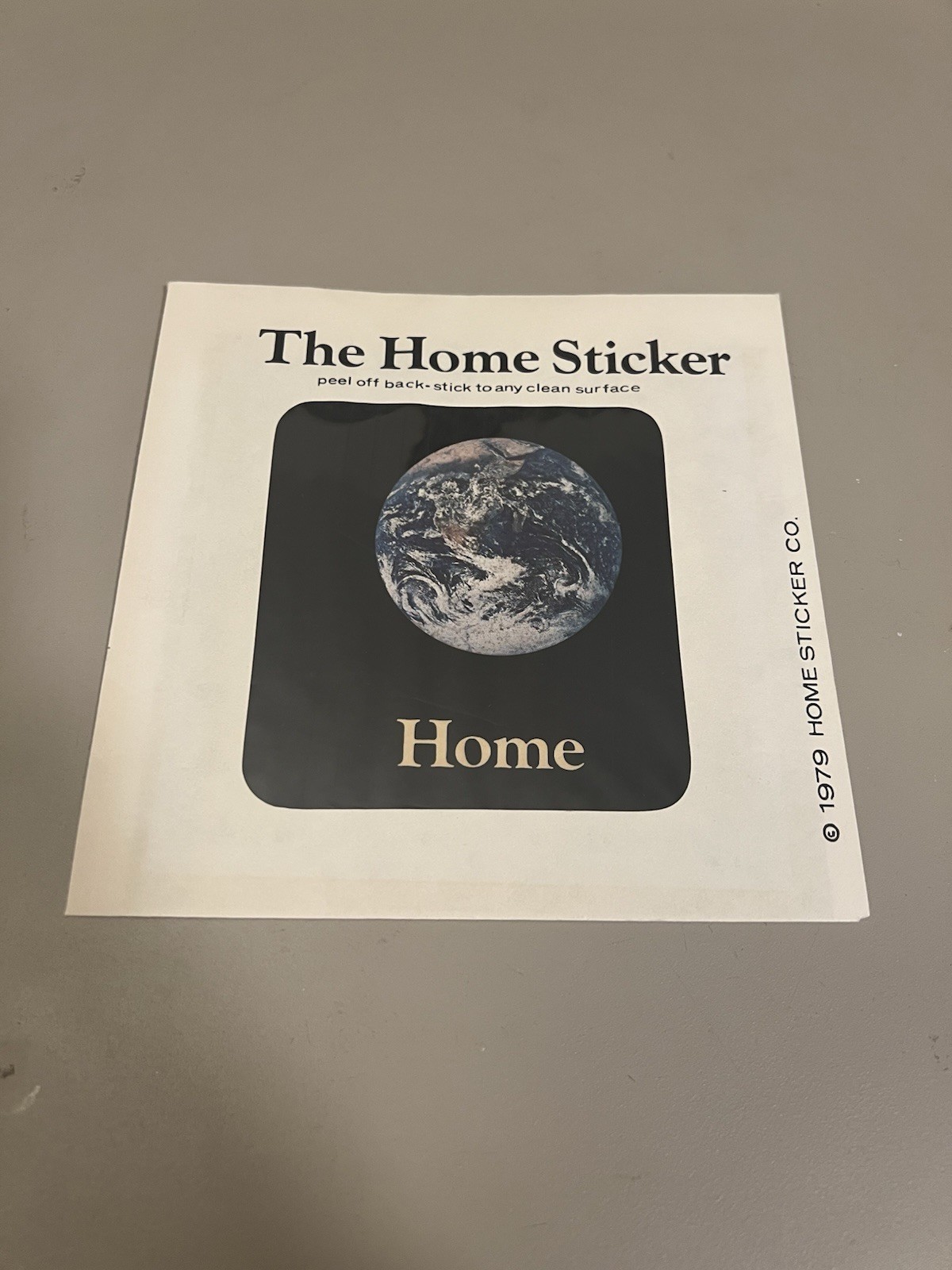 RARE Vintage “The Home Sticker” | 1969 Earth Sticker | Space Race Memorabilia
