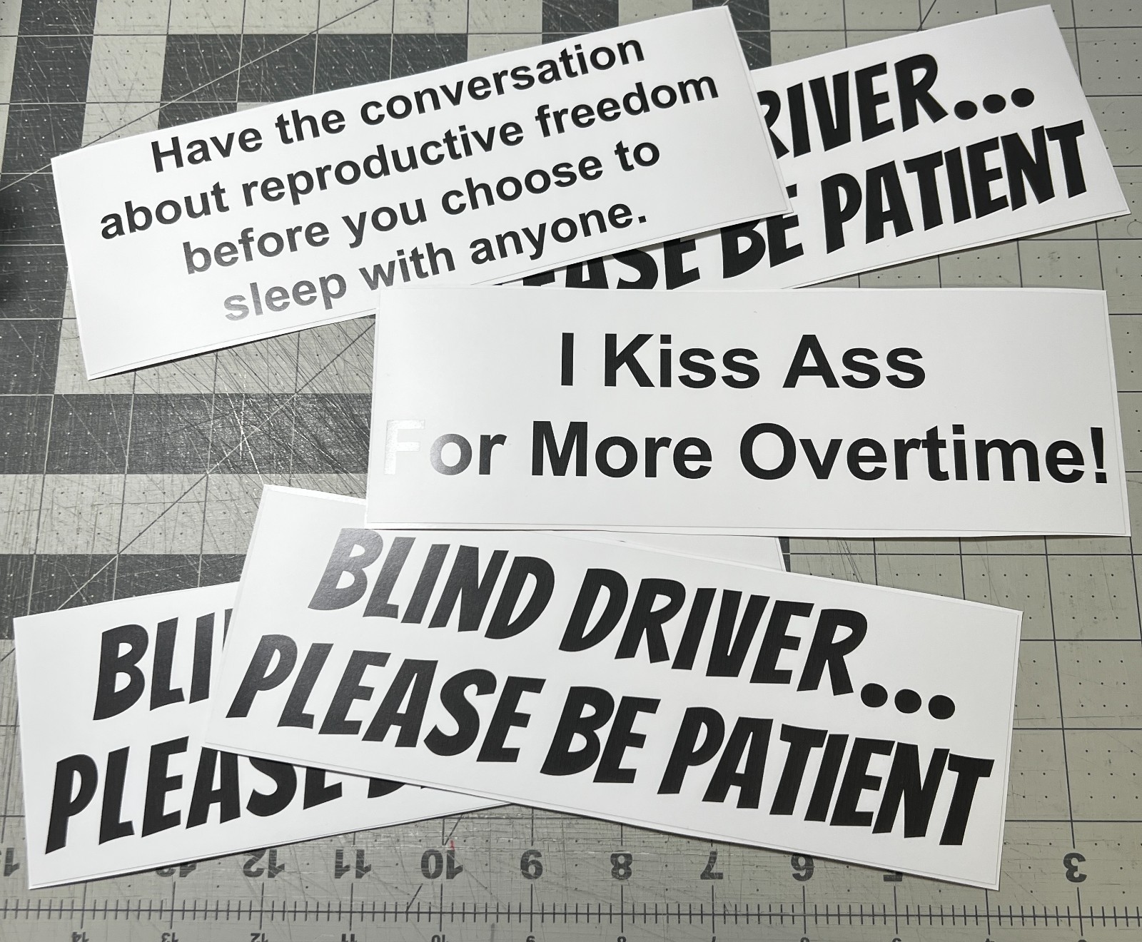 Black and White – Custom Bumper Sticker Say Anything You Want! Magnet or Sticker
