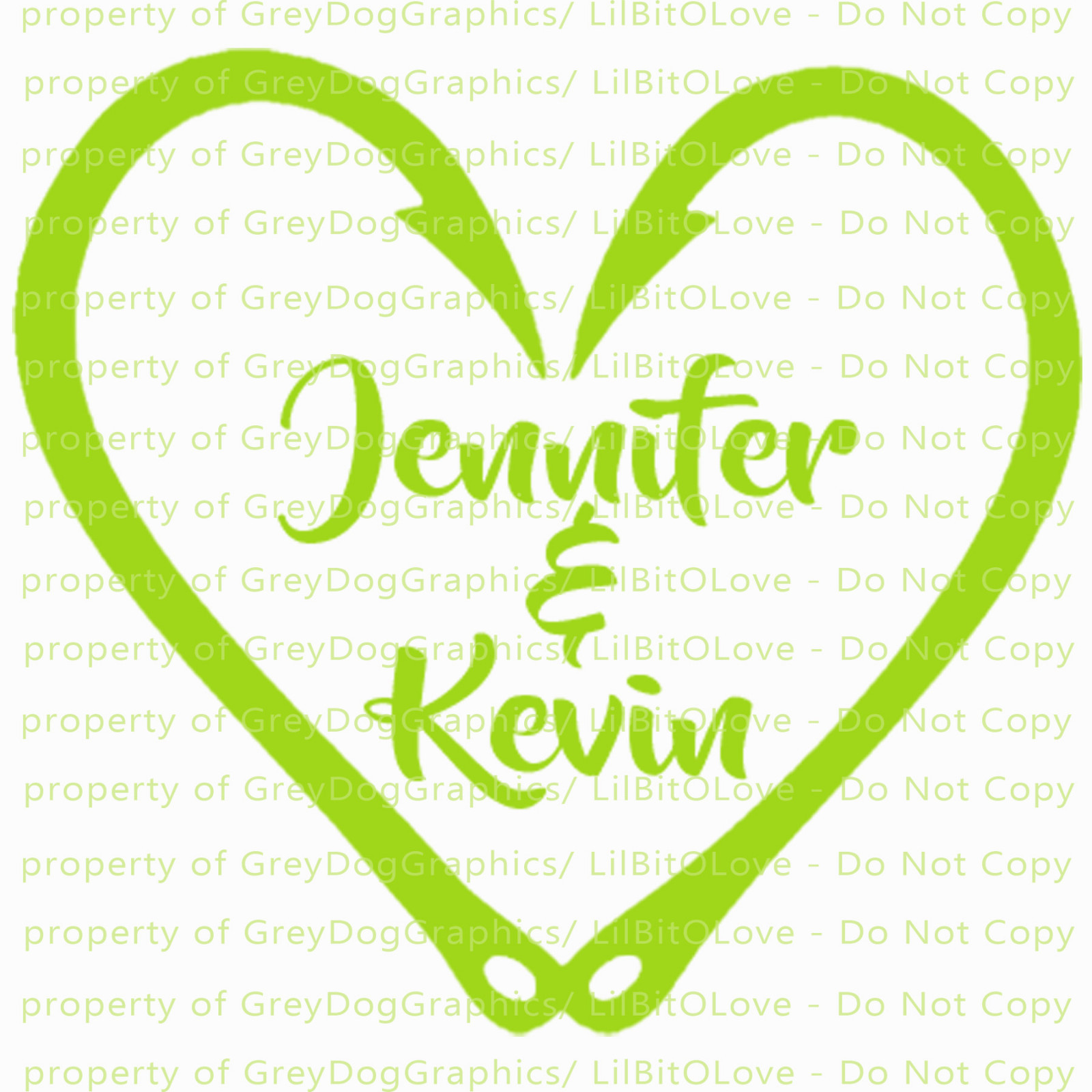 Custom Fish Hook Heart Personalized with Couple’s Names Vinyl Decal Sticker
