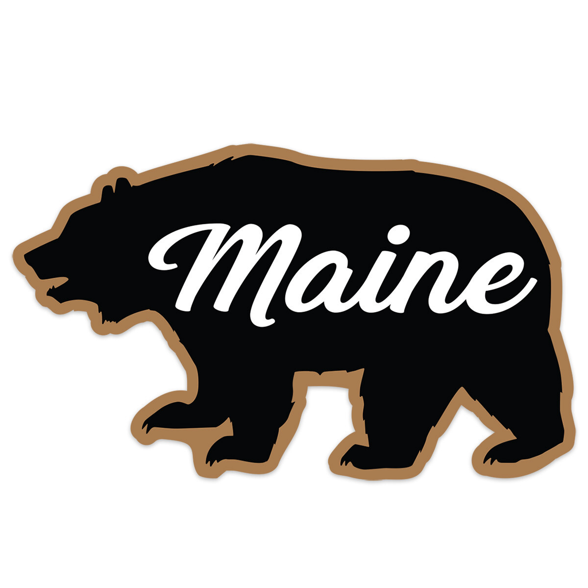 Vinyl Sticker; Maine Grizzly Bear Die Cut Sticker