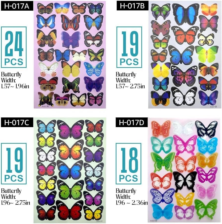 80pcs Foldable Butterfly Wall Stickers – Easy to Apply & Beautifully Realistic