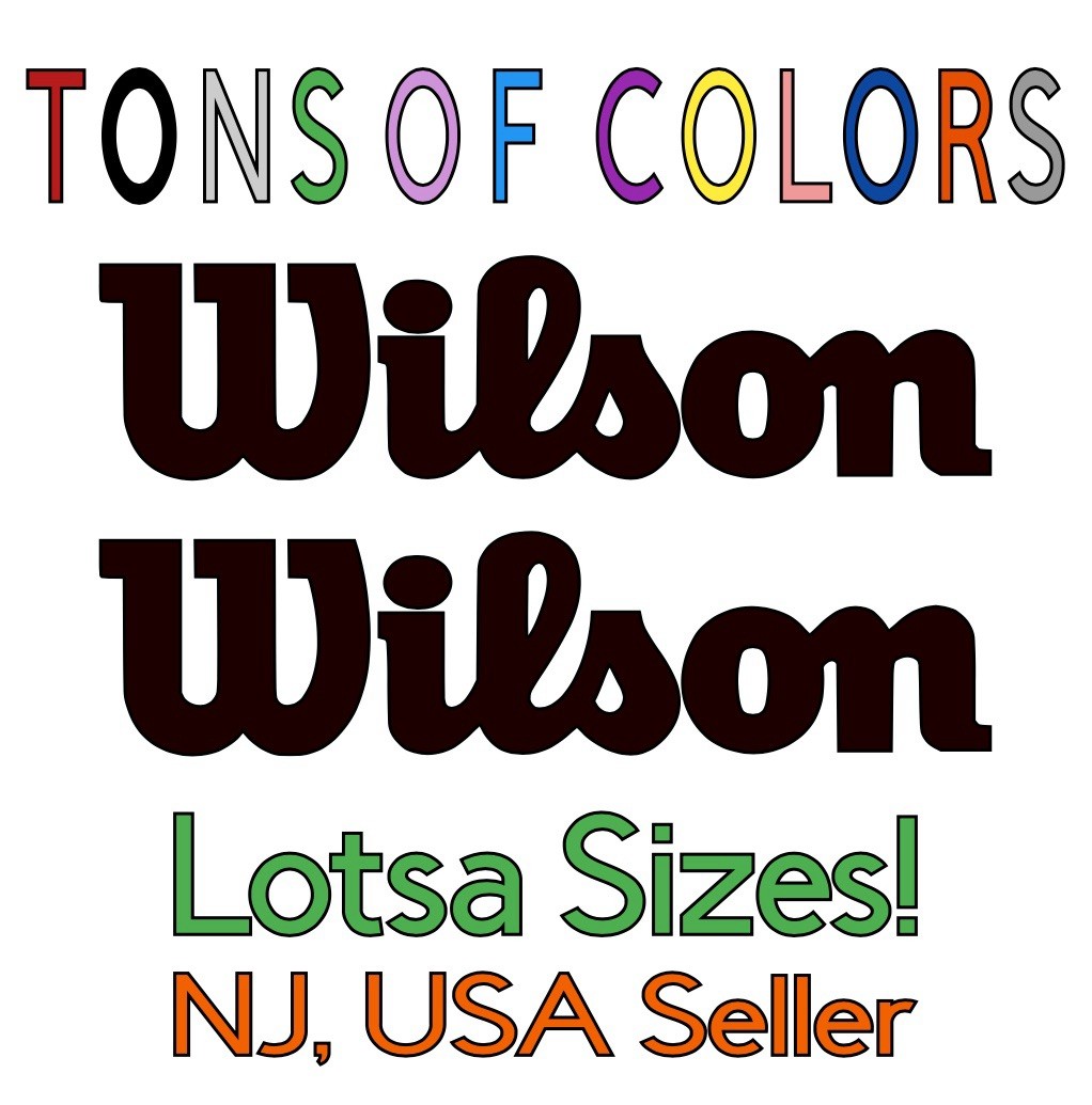 TWO Wilson Text Logo Vinyl Decals Sporting Goods FREE Shipping!