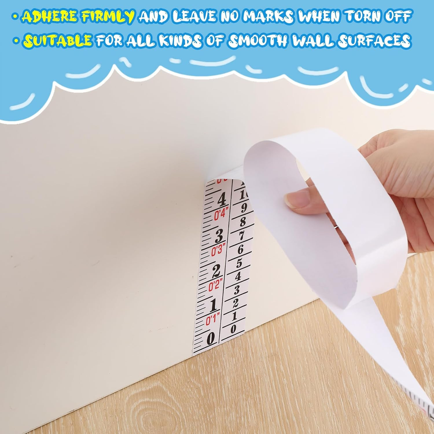 Growth Chart Wall Labels Height Indicator Tape Ruler White