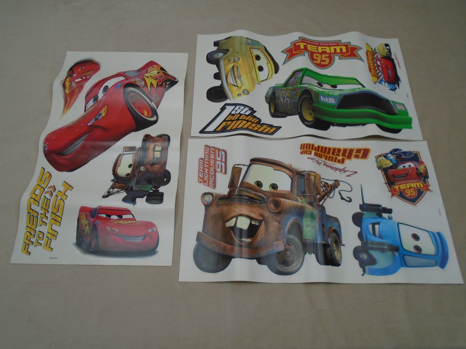 Lot of 2*Disney Pixar Cars*Wall Decals and Window Clings*Doc*Mater*Mack