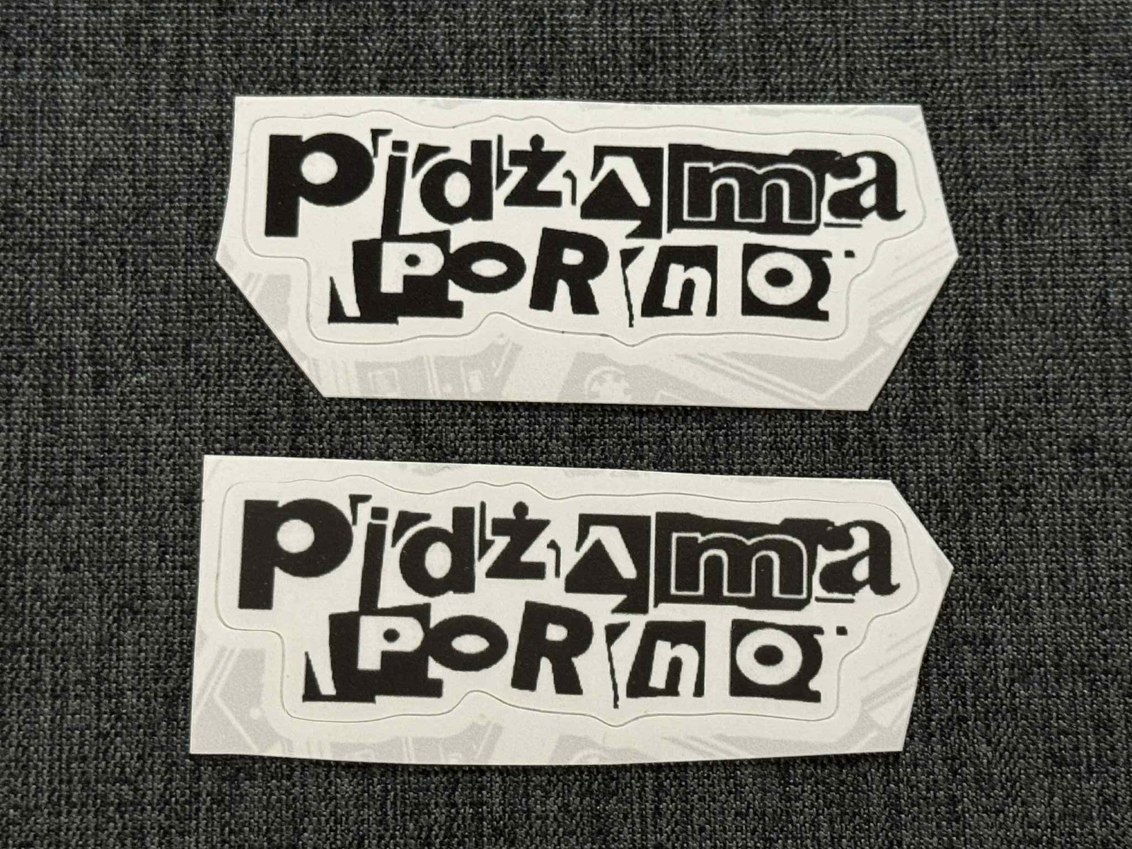 Lot (2) PIDZAMA PORNO 1″ x 3″ Band Logo STICKERS Black FAST! FREE SHIP!