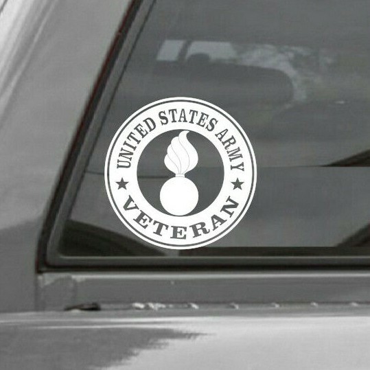 ARMY ORDNANCE CORPS VETERAN ROUNDEL Vinyl Window Decal Sticker