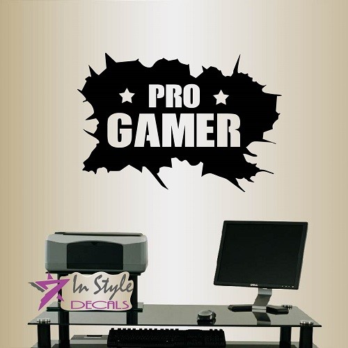 Vinyl Decal 3D Pro Gamer Stars Video Games Computer Teen Boys Room Sticker 2444