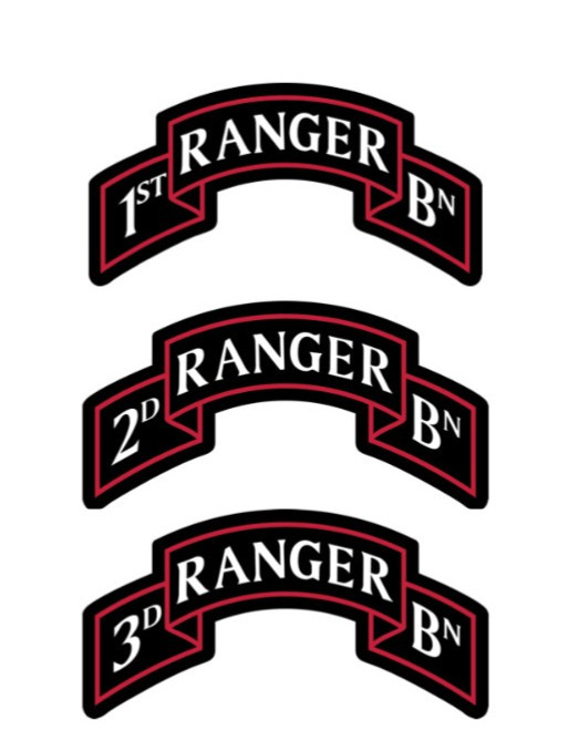 75th Ranger Regiment Scrolls, Perma-Decal, Full Color, $1 Shipping, set of 3
