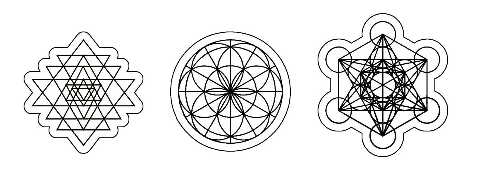 Sacred Geometry Math Kabbalah Car Window Sticker Decal Pack Lot of 3 FCV