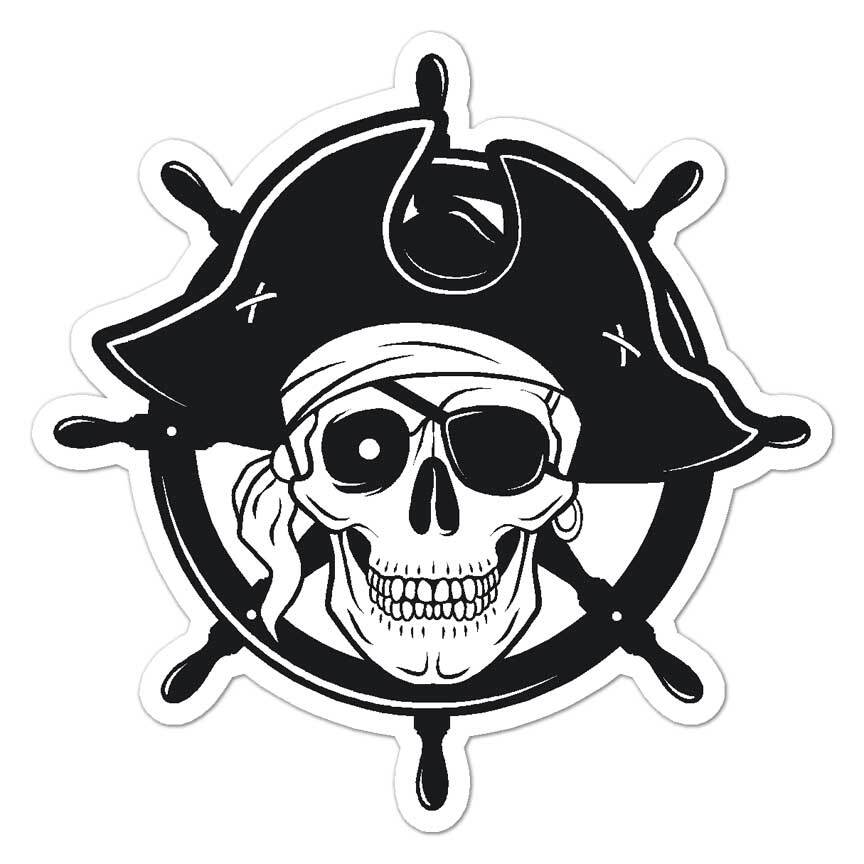 Pirate Ship’s Wheel, Vinyl Decal Sticker, Indoor Outdoor, 3 Sizes, #8145