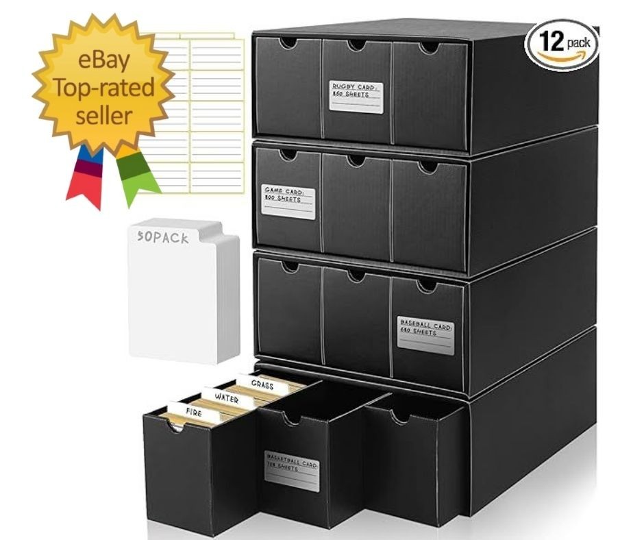 9-Pack Trading Card Storage Box with 50 Dividers Organizers for Yugioh MTG New