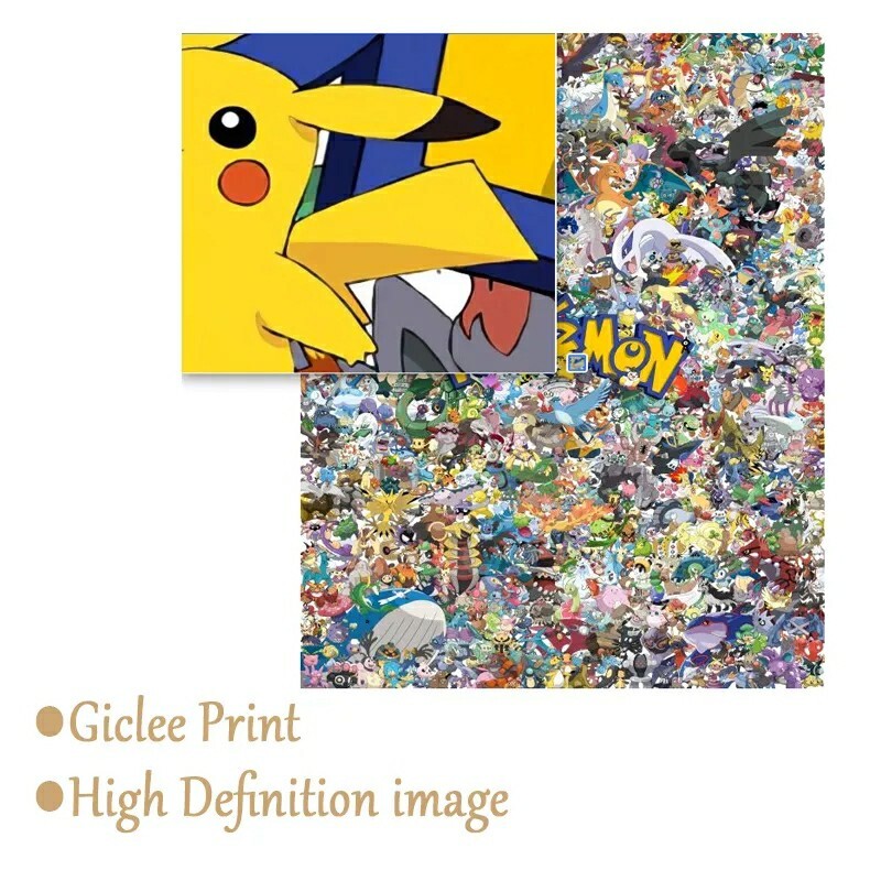 Pokemon Cotton Wall Poster Pikachu Dracaufeu Without Frame Decoration