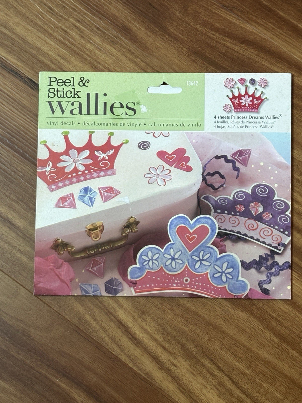 Four Sheets of Peel & Stick Vinyl Wallies Wallpaper Decals Princess Dreams NEW
