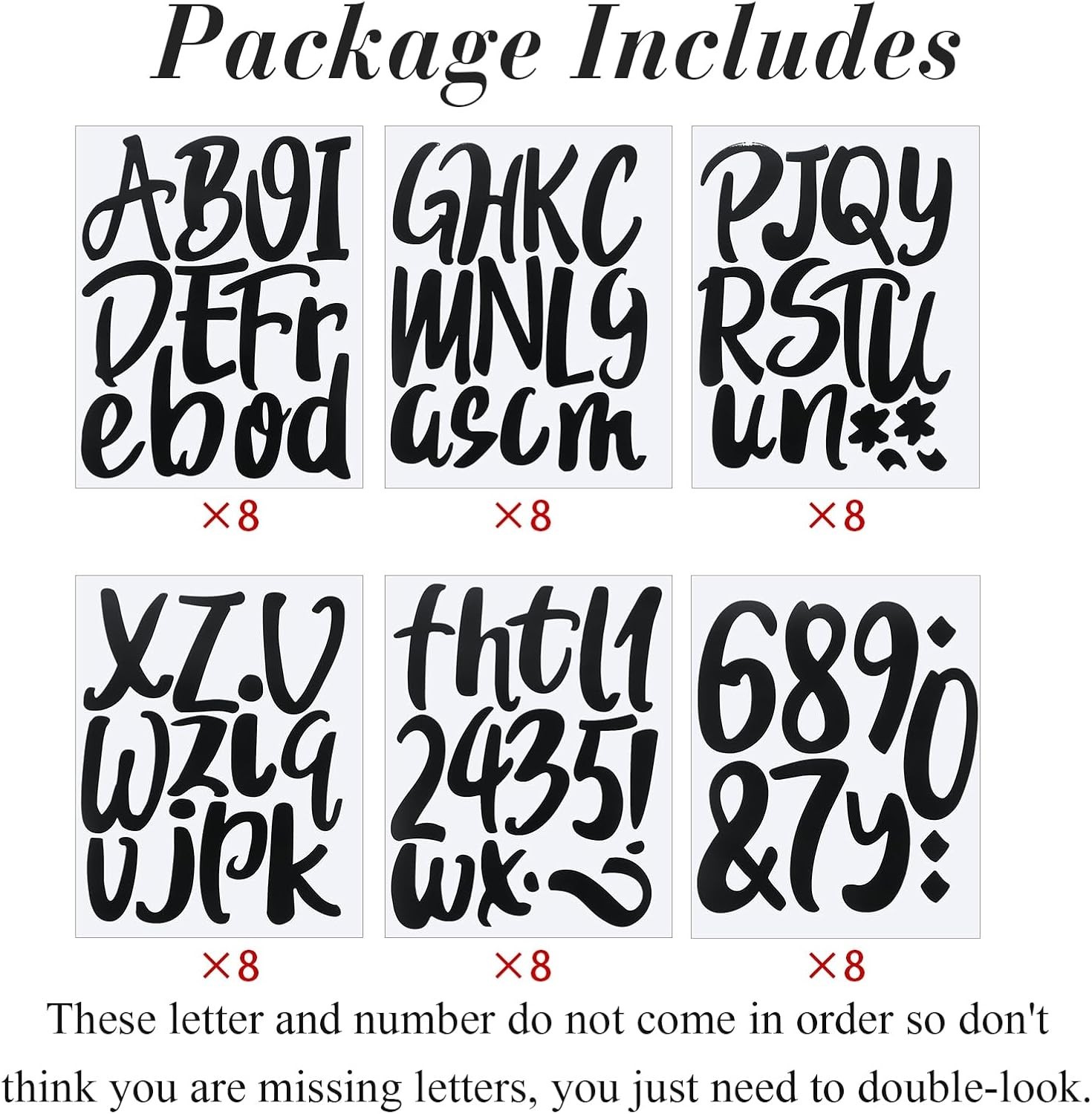 Vinyl Letters Stickers Set – 576 Pieces