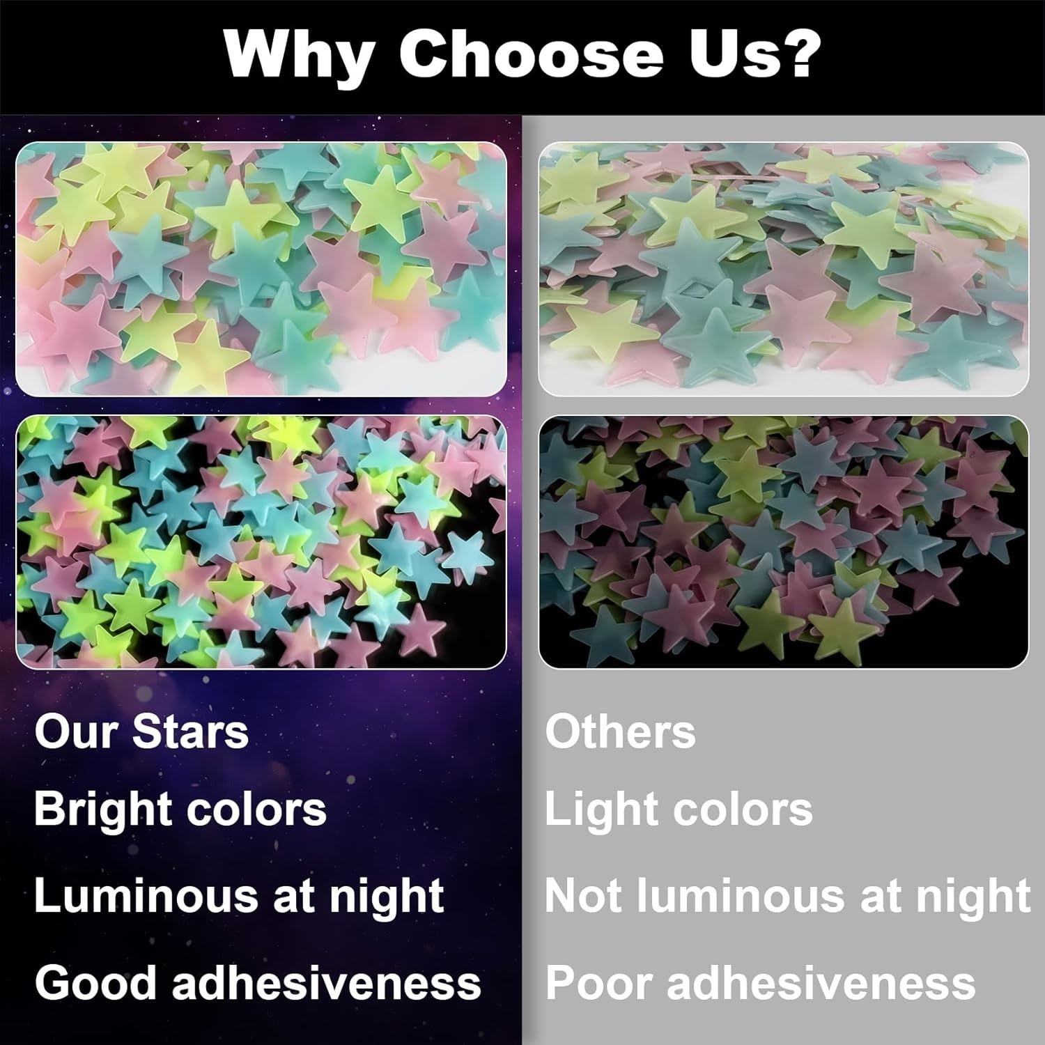 MAQIHAN 200 Glow in The Dark Stars for Ceiling – Glowing and Mix Color