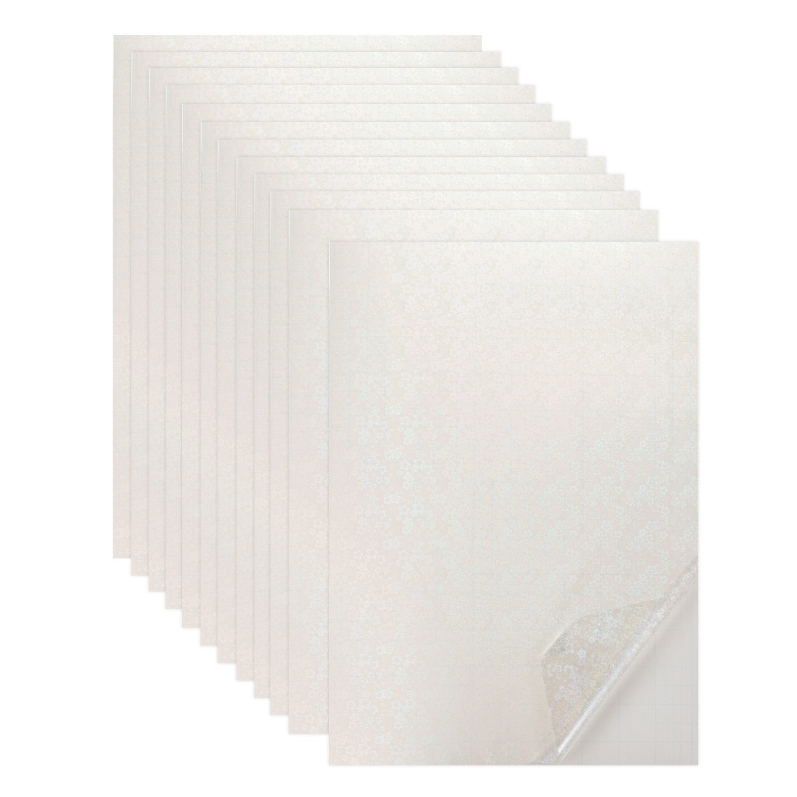 Holographic adhesive sheets A4 12 sheets 21×29.7 cm self-adhesive flowers