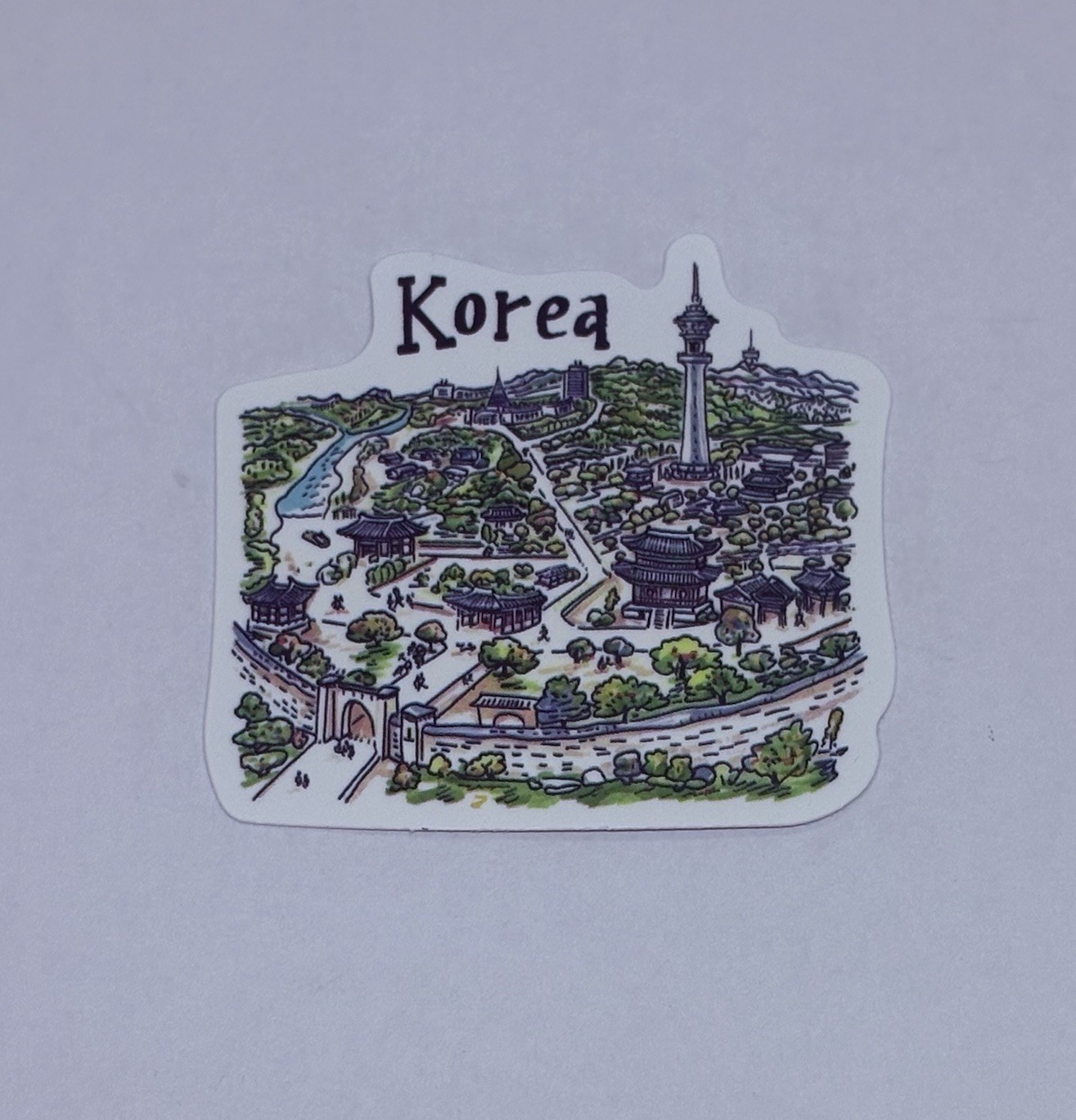 Korea Sticker Cityscape Travel City Tour Drawn Art Decal Vinyl Souvenir Tc9