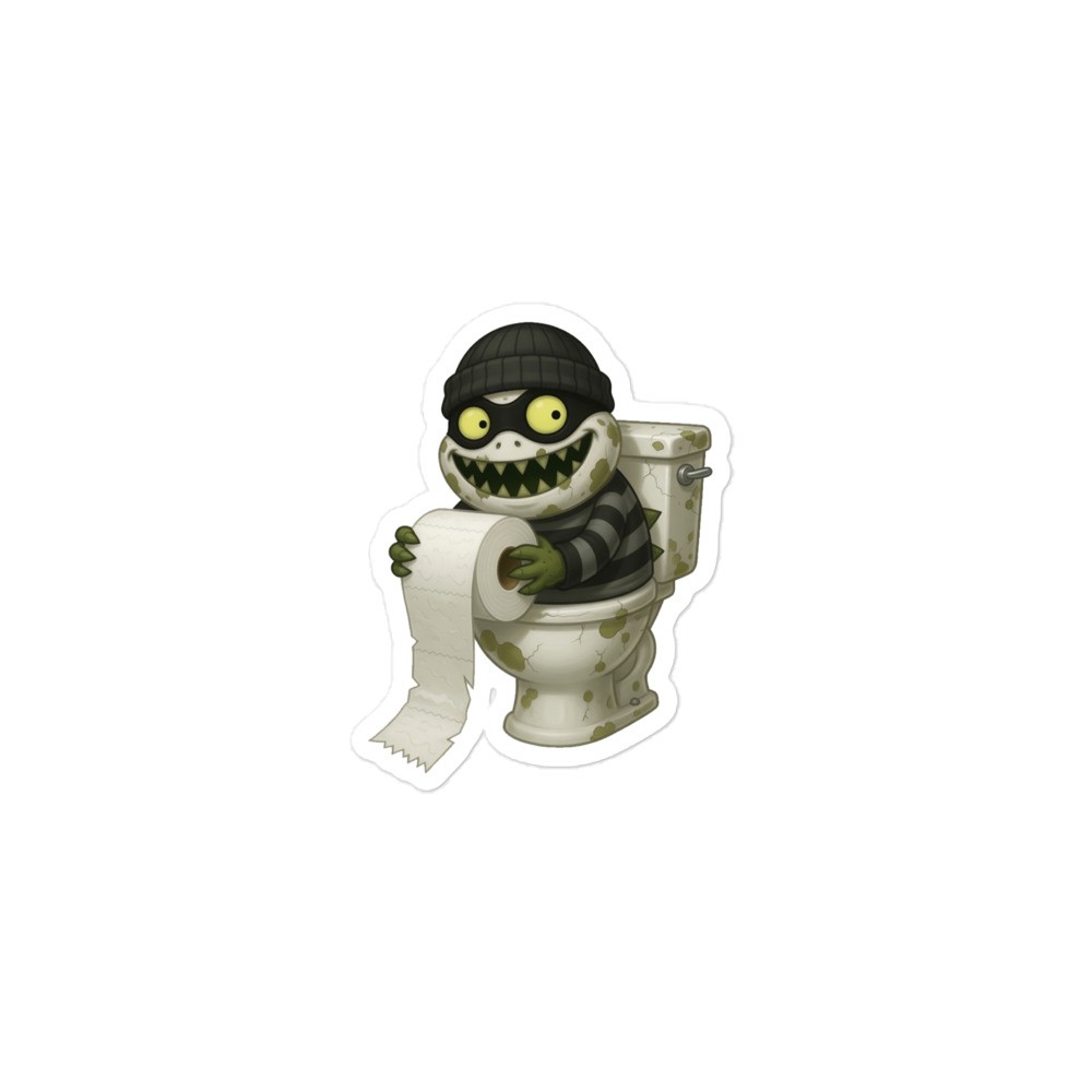Monster Toilet Paper Sticker – Durable Vinyl Decal (Easy Application)