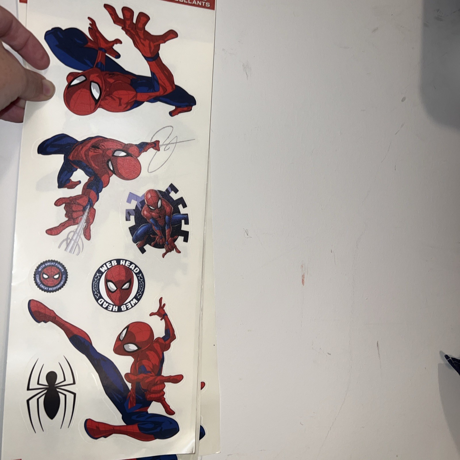 Lot of 5 Classic Spiderman Wall Decals Peel & Stick 7 Decor Stickers.35 pc total