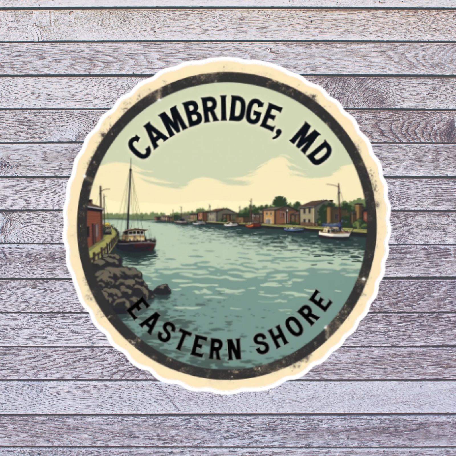 Cambridge MD Sticker Vinyl Decal Eastern Shore Harbor Waterfront Town