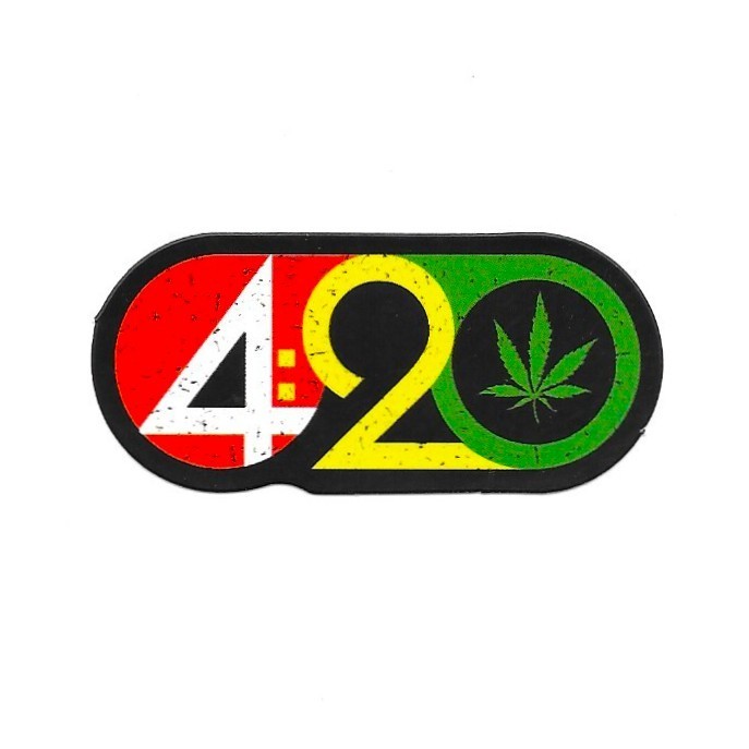 420 Rasta Emblem Vinyl Sticker Cannabis Leaf Weed Pot Stoner Gift Laptop Art