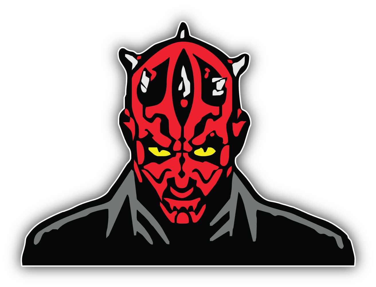 Star Wars Cartoon Darth Maul Head Sticker Bumper Decal – ”SIZES”