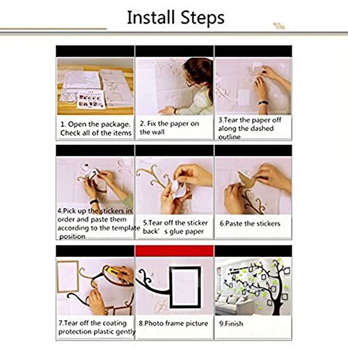 Wall Stickers 3D Flower Pattern – Family Wall Decals S:35*47 inch 2.black