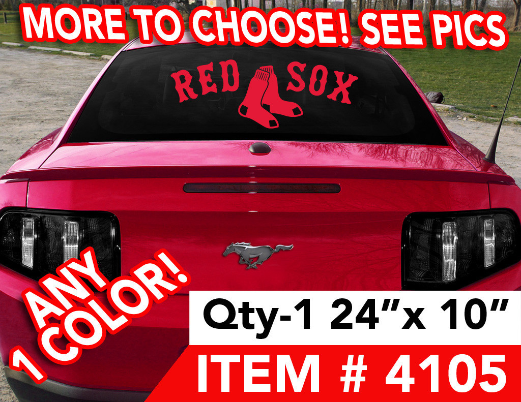 BOSTON RED SOX DECAL STICKER 24″w x 10″ ANY 1 COLOR MORE DESIGNS SEE PICS