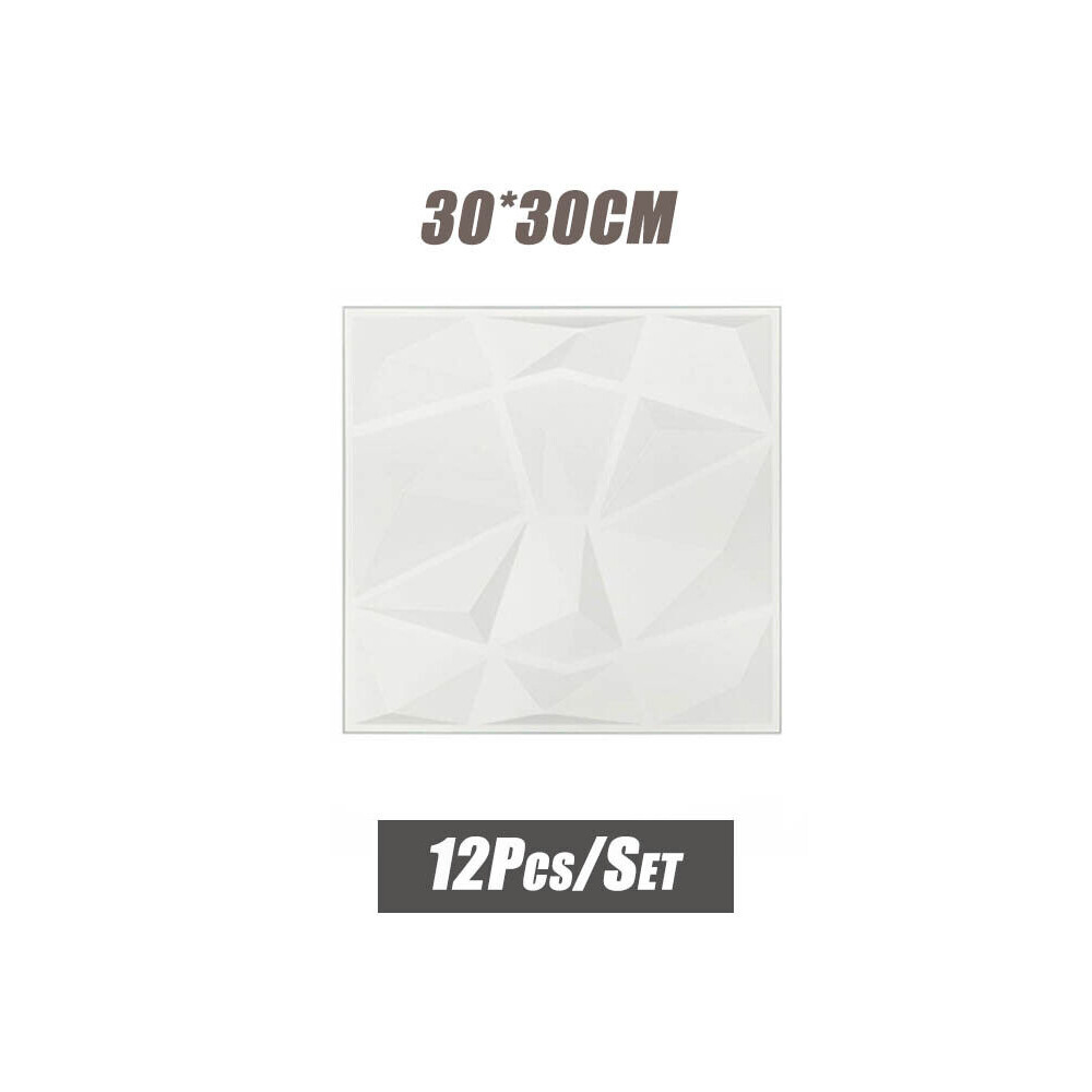 12pcs 3D Wall Panels PVC Design Brick Effect Wallpaper Decoration Home DIY 30cm