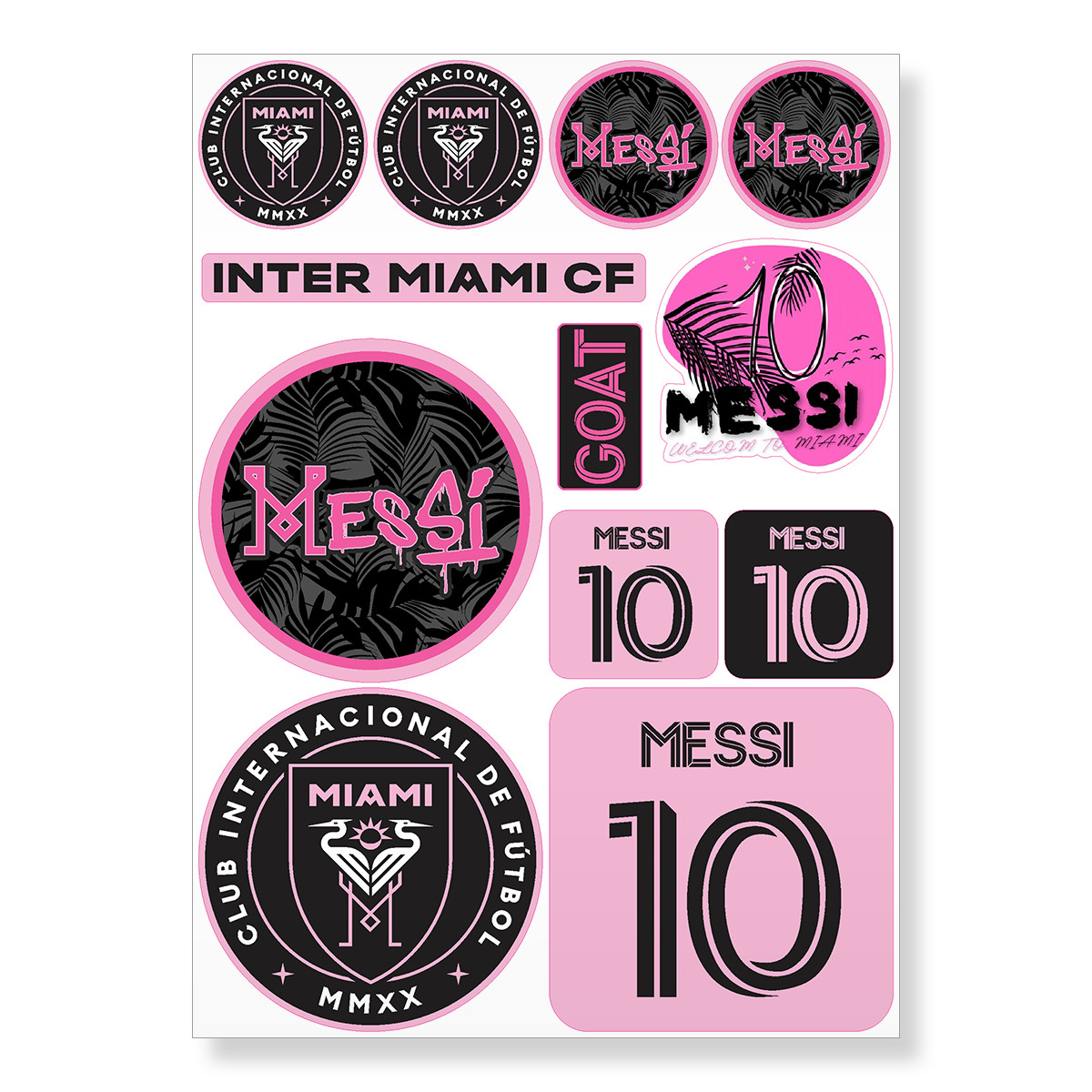 Lionel Messi Inter Miami Soccer A4 Printed Vinyl Decal Sticker High Quality Kit