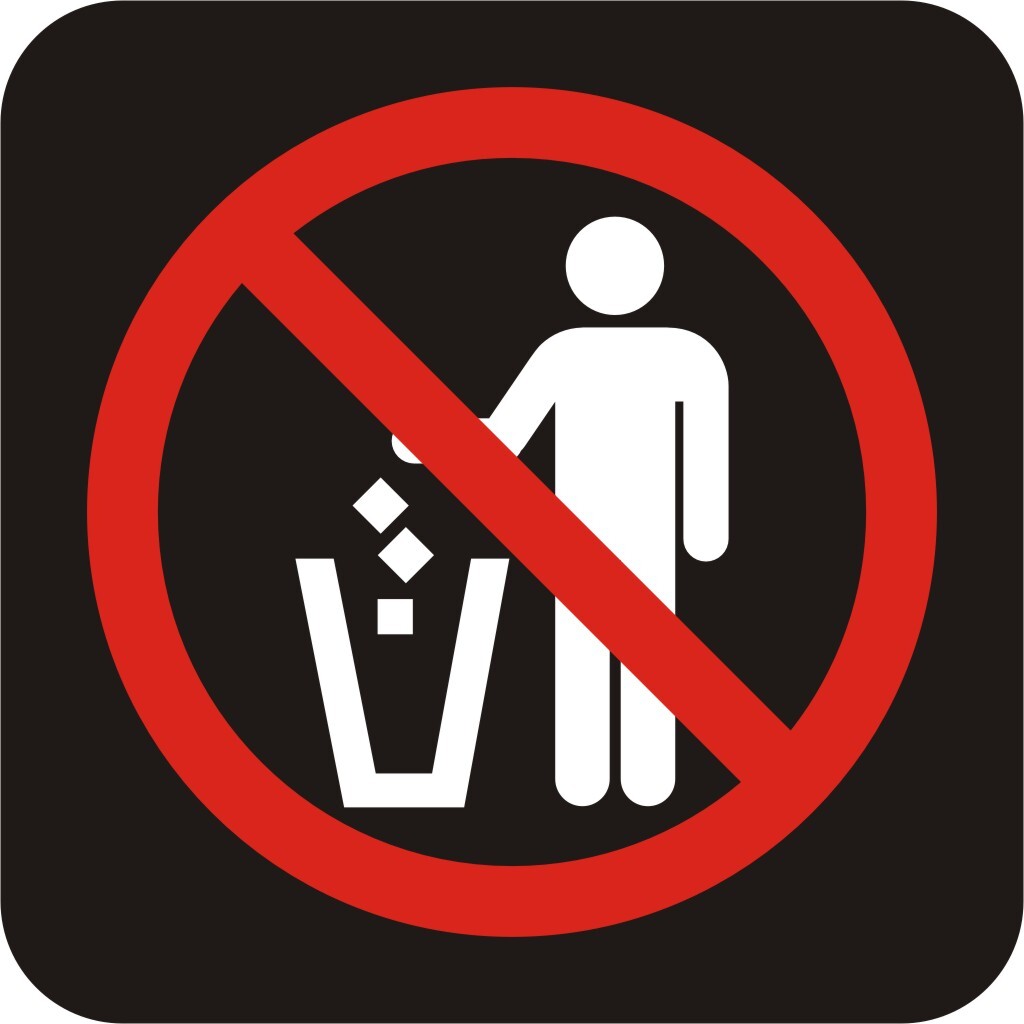 No Trash International Symbol Window Wall Vinyl Decal Sticker