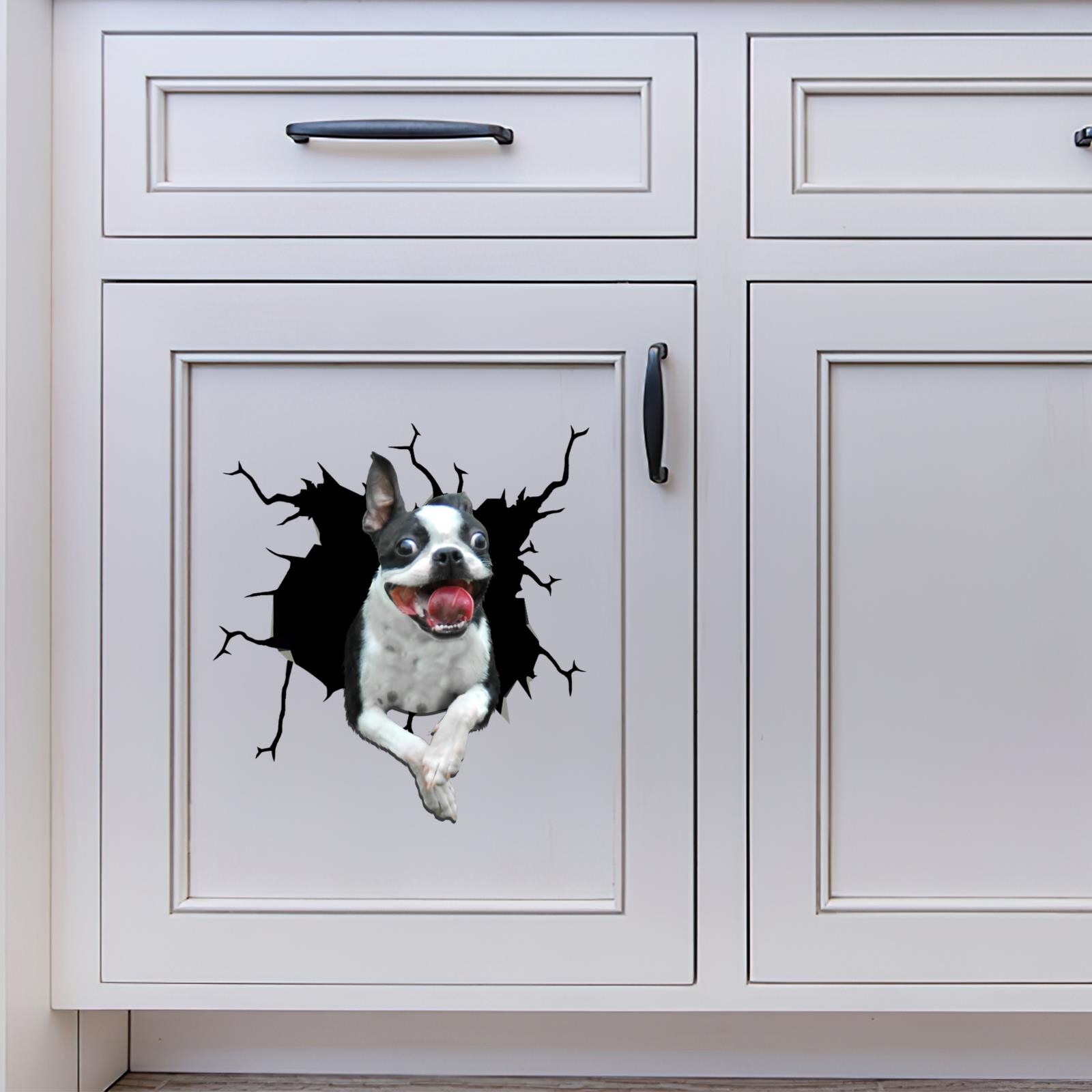 Boston Terrier Window Sticker Black Boston Terrier Gifts Funny Memes Window Cars