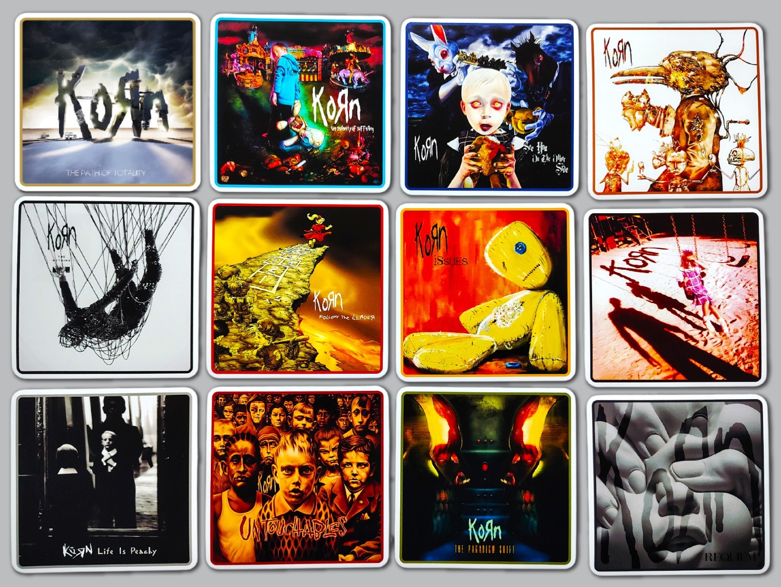Korn Inspired Vinyl Sticker Lot (12 Stickers) nu metal limp bizkit disturbed pod