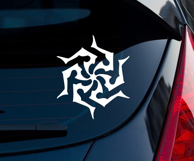 The Hex Warframe Matte White Indoor/Outdoor Vinyl Decal 3″x2.6″