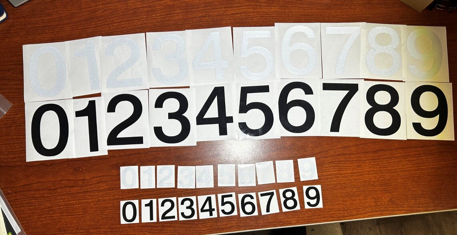 3M Reflective Numbers – 1.5″ and 4″ Sizes – Black and White Variations
