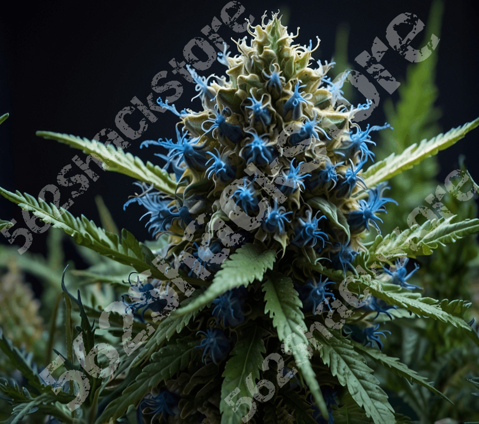 #3 – Blue Cannabis, 20ozTumbler, Sublimation, Heat Transfer, Seamless Design